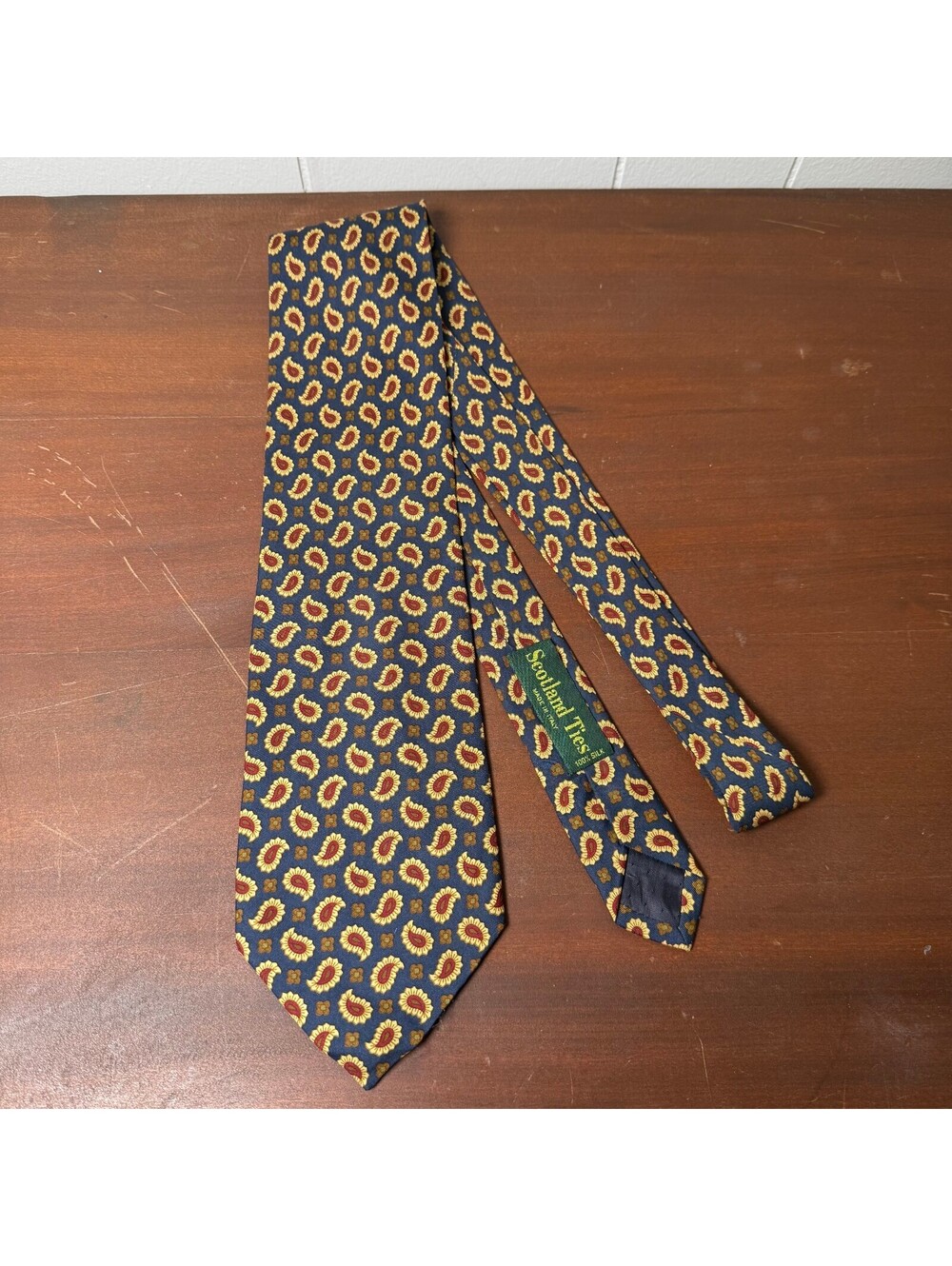 Scotland Ties 100% Silk Paisley Pattern Men's Neck Tie Made in Italy